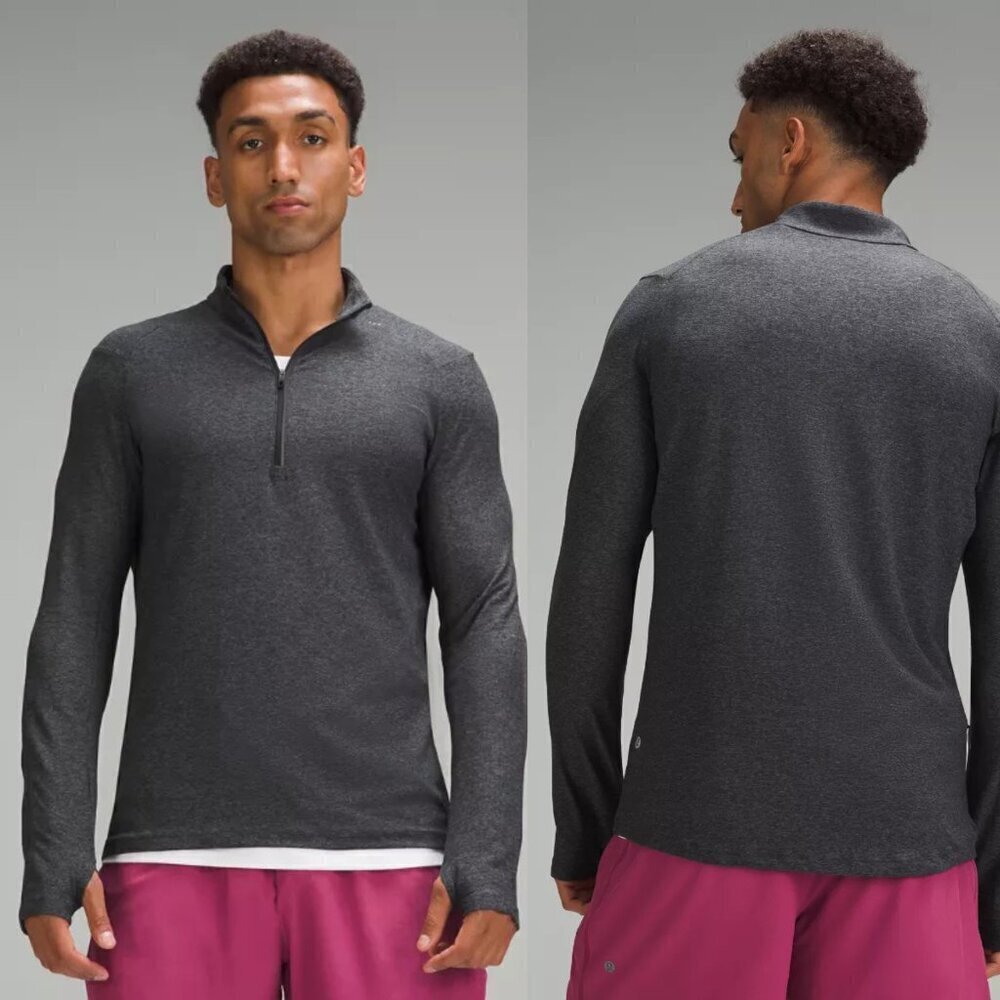 Lululemon Surge Warm Half-Zip Heathered Graphite Grey/Black - 20555